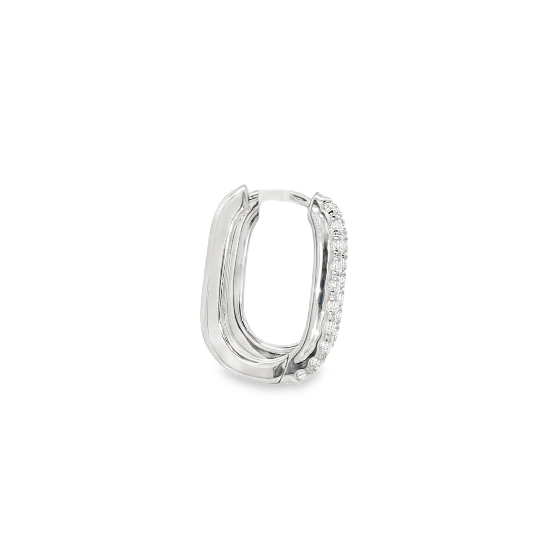 18kt White Gold Diamond Hoops