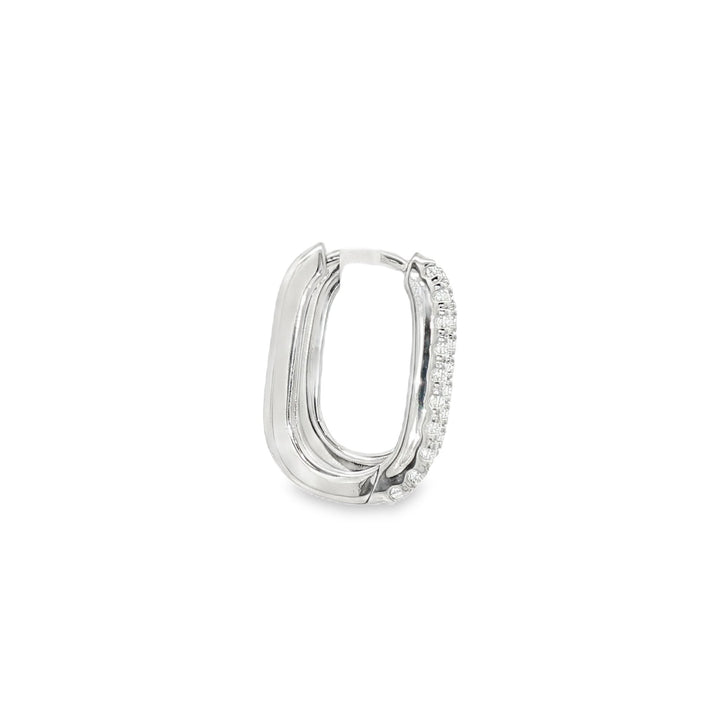 18kt White Gold Diamond Hoops