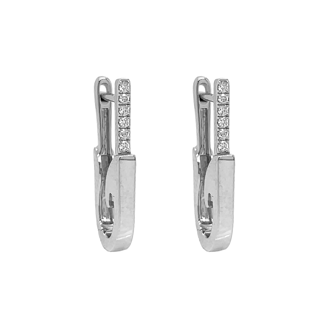 18kt White Gold Diamond Huggie Earrings