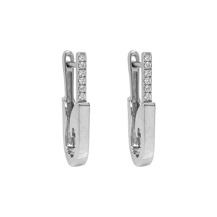 18kt White Gold Diamond Huggie Earrings