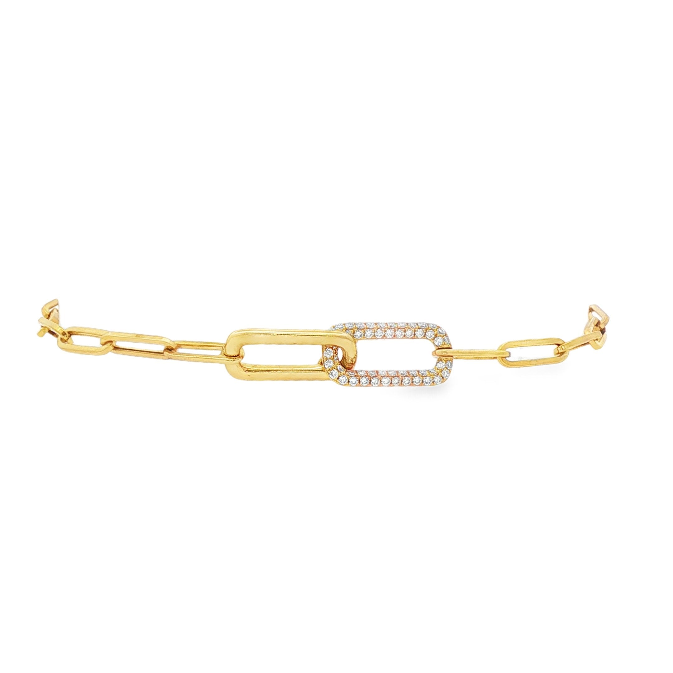 18kt Yellow Gold Diamond Link Bracelet