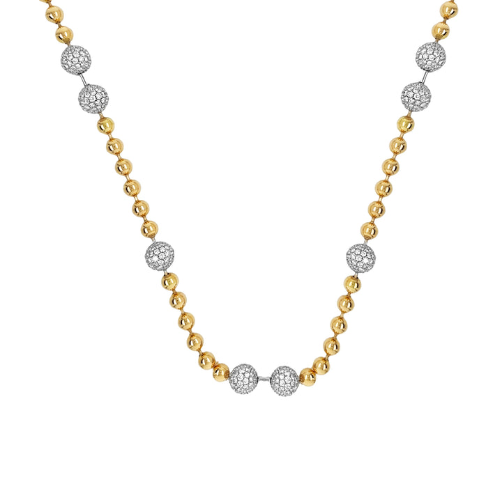 18kt Yellow and White Gold Diamond Necklace