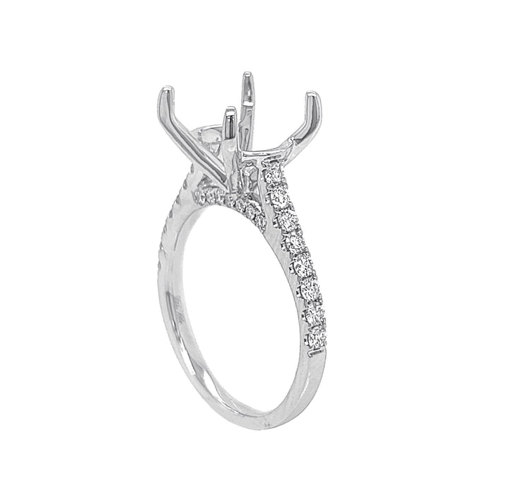 18kt White Gold Diamond Semi Mount