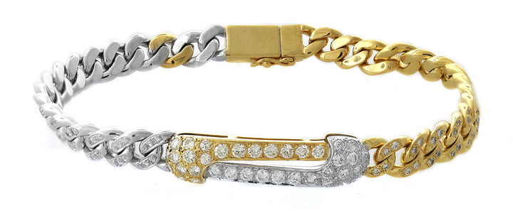 18kt White And Yellow Gold Diamond Link Bracelet