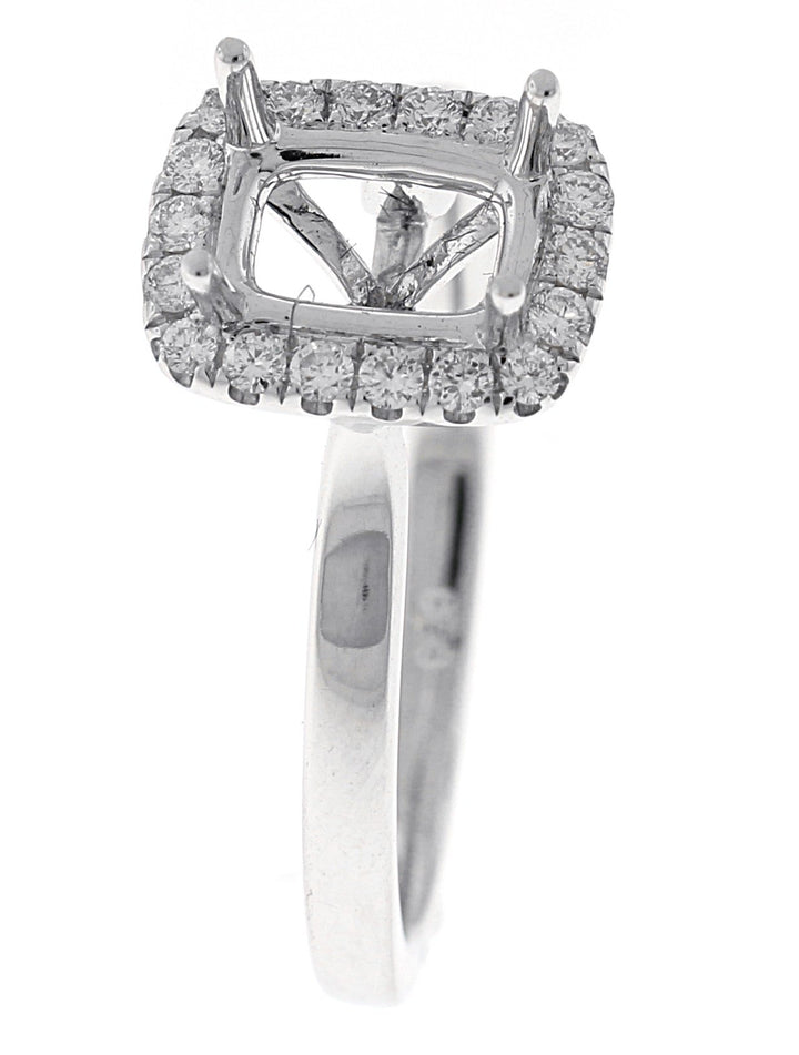 18kt White Gold Diamond Halo Semi Mount