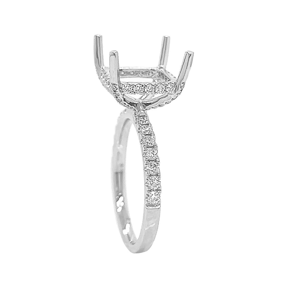 18kt White Gold Diamond Semi Mount