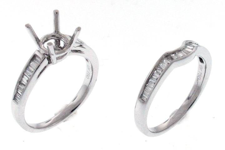 18kt White Gold Diamond Semi Mount