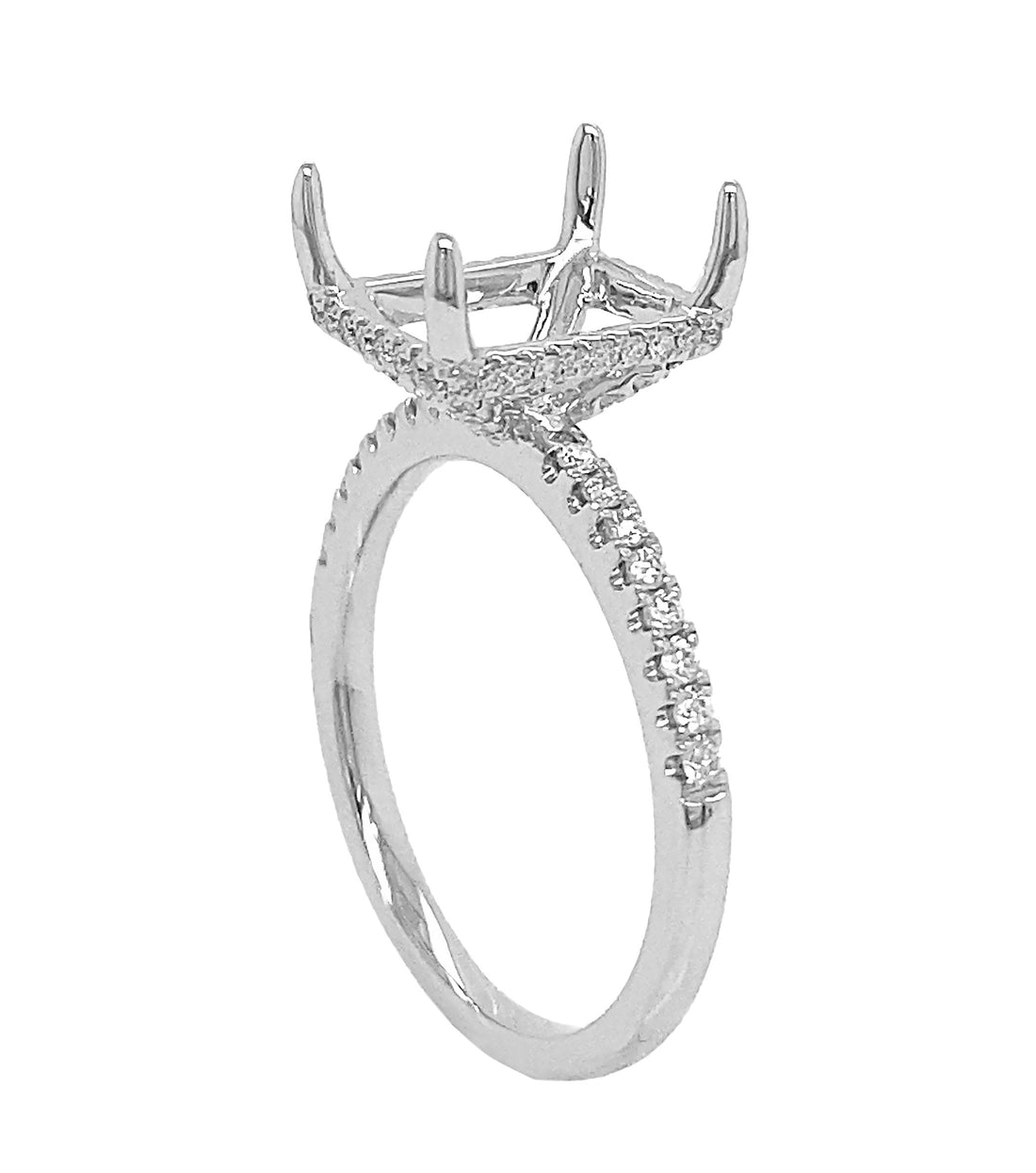18kt White Gold Diamond Semi Mount