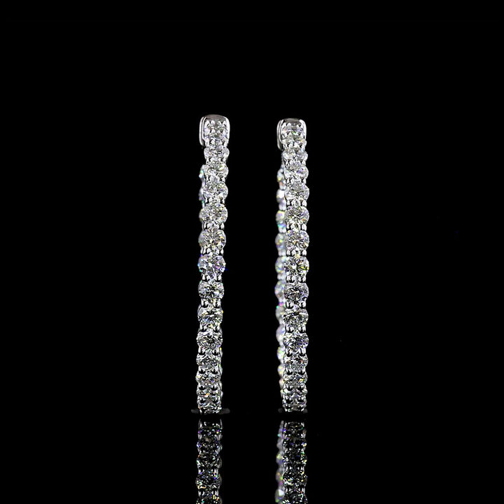 14kt White Gold Lab Diamond Hoops