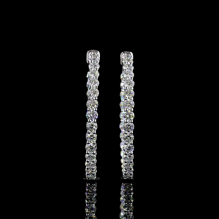 14kt White Gold Lab Diamond Hoops