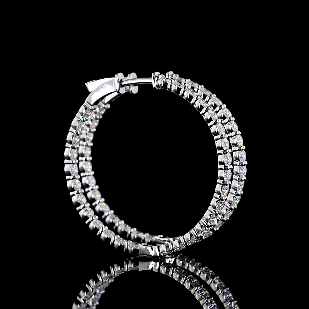 14kt White Gold Lab Diamond Hoops
