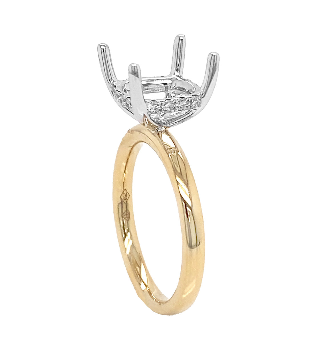 18kt Yellow and White Gold Diamond Semi-mount