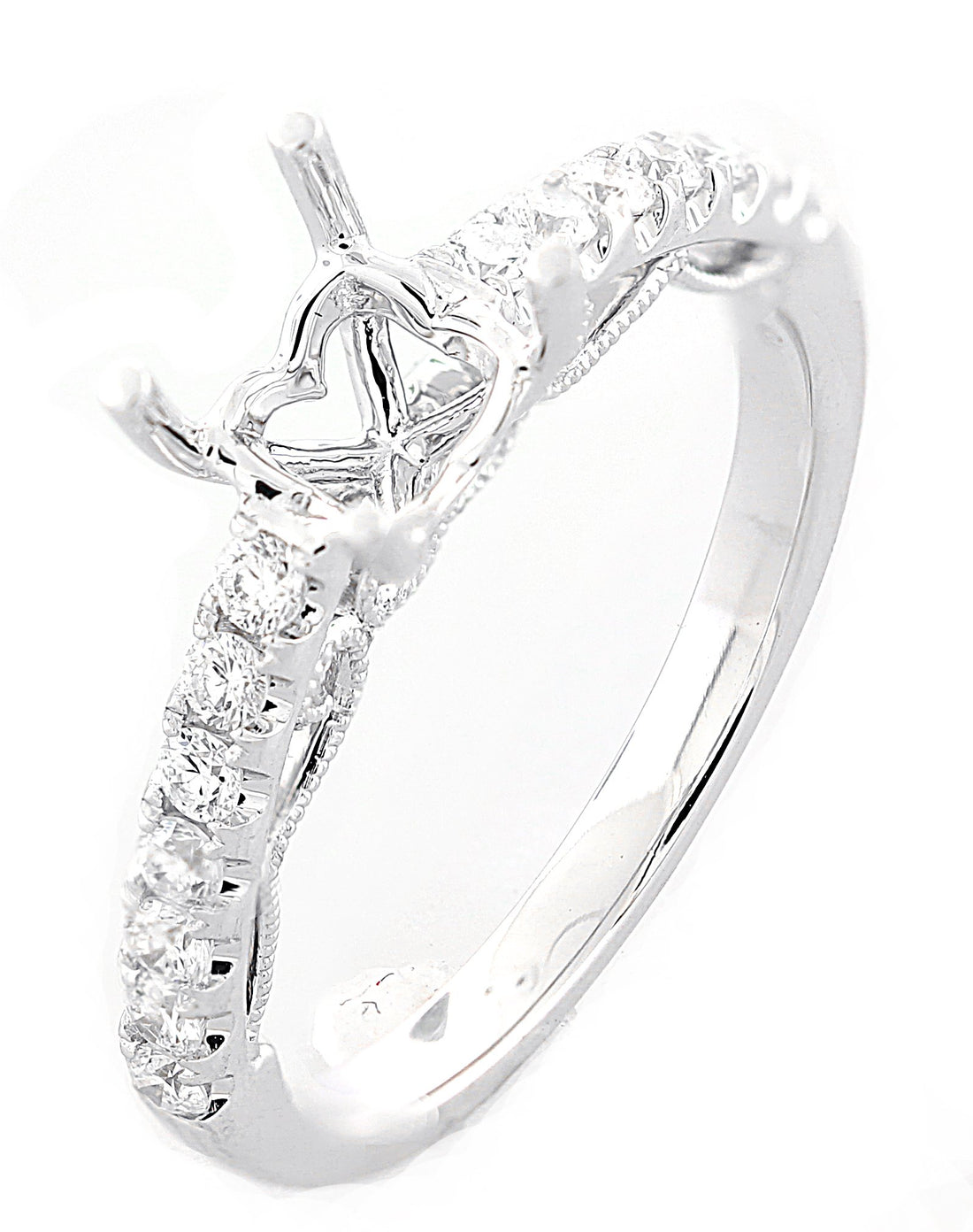 18kt White Gold Diamond Semi Mount