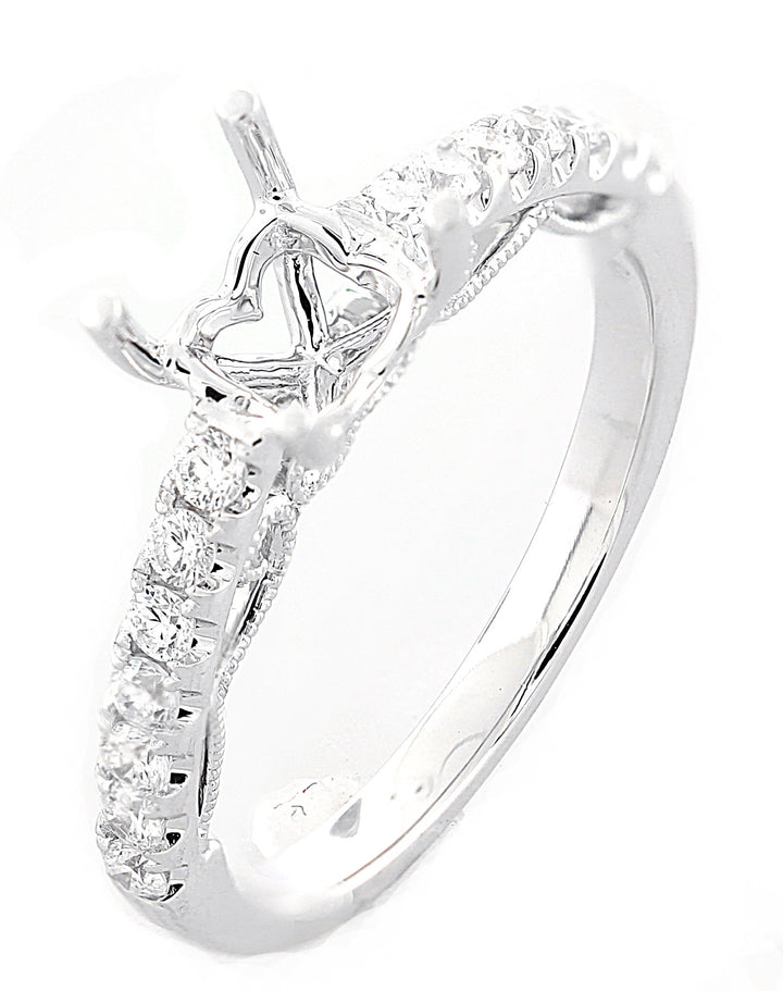 18kt White Gold Diamond Semi Mount