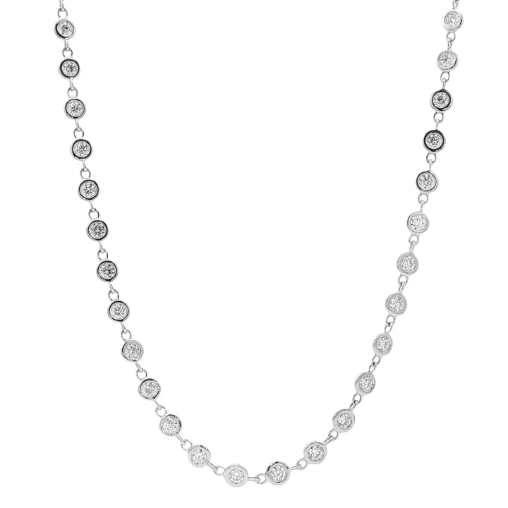 18kt White Gold Diamonds-By-The-Inch Necklace