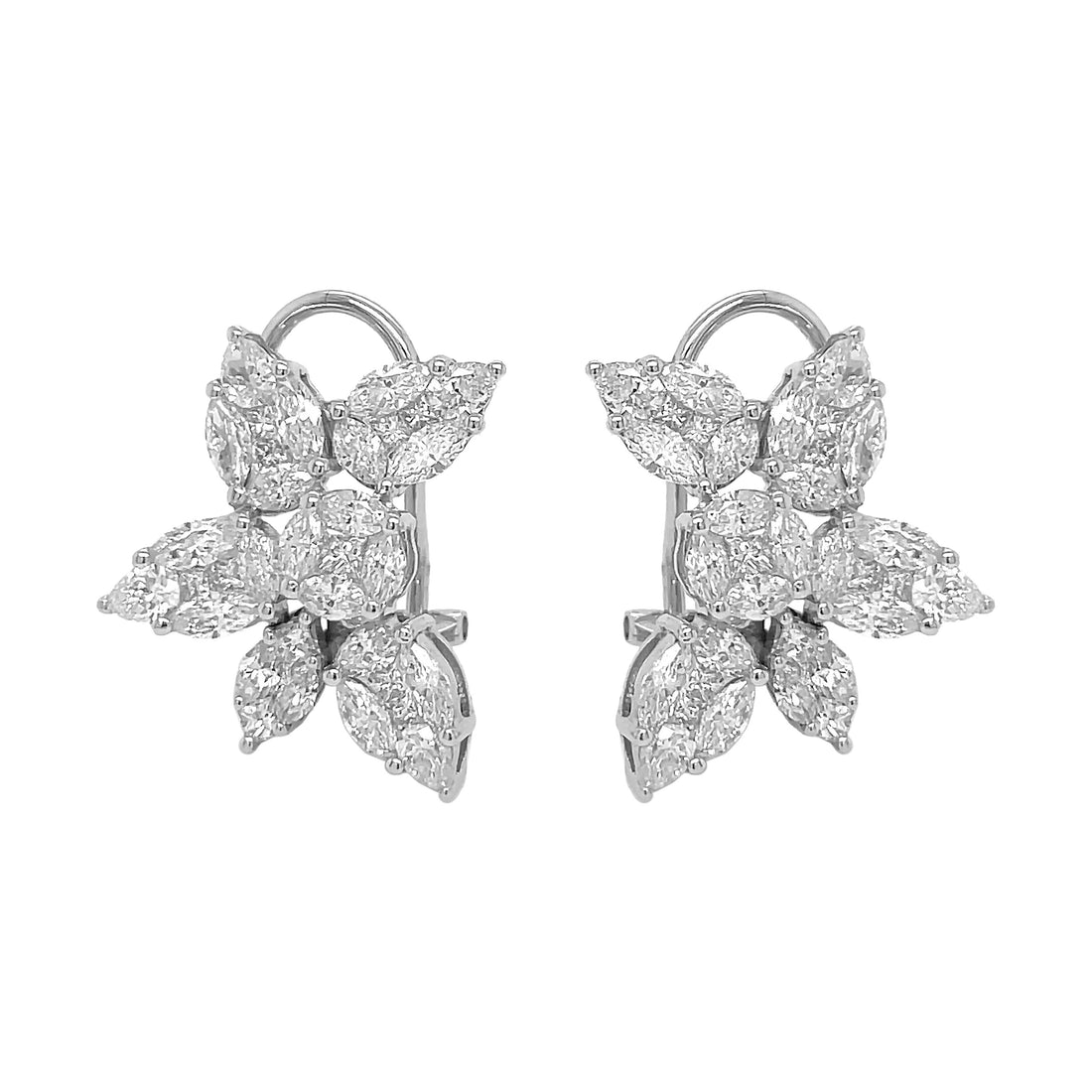 18kt White Gold Diamond multi-cluster Earring