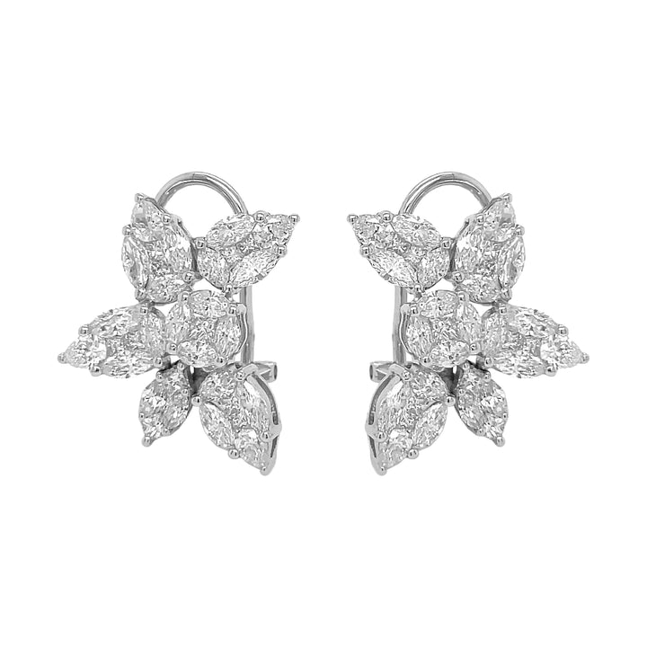 18kt White Gold Diamond multi-cluster Earring