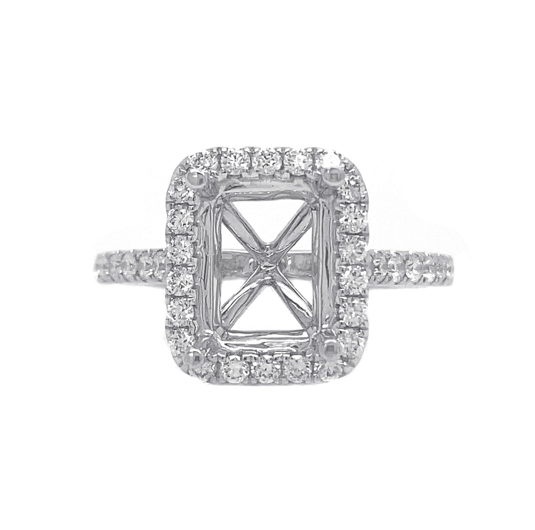 18kt White Gold Diamond Semi Mount