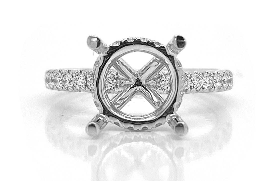 18kt White Gold Diamond Semi Mount