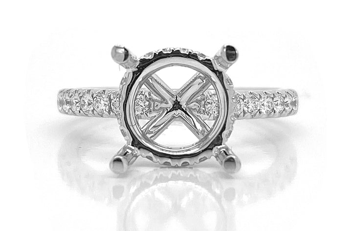 18kt White Gold Diamond Semi Mount