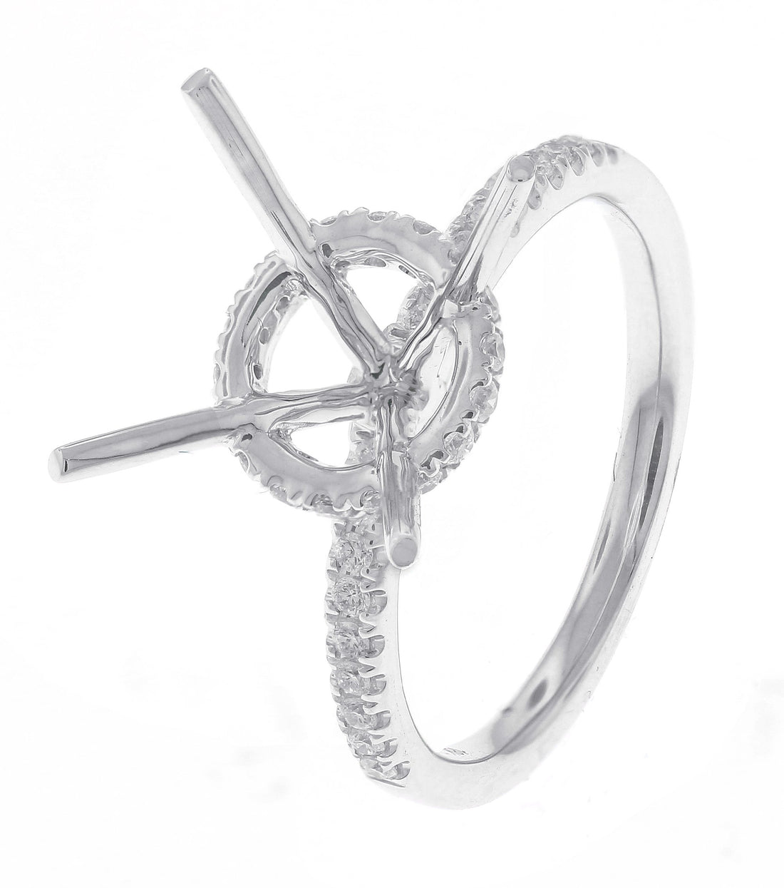 18kt White Gold Diamond Semi Mount