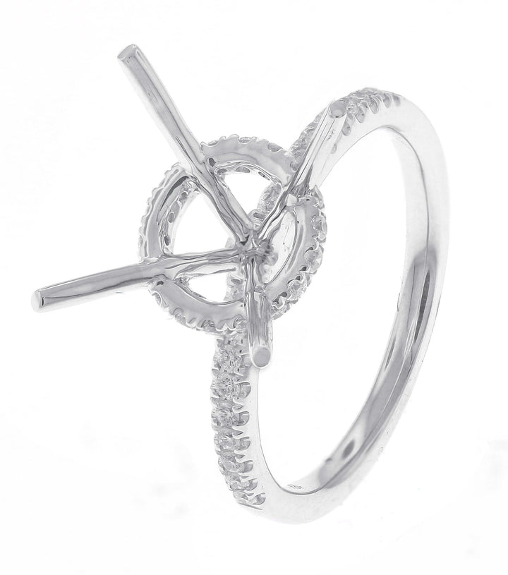18kt White Gold Diamond Semi Mount