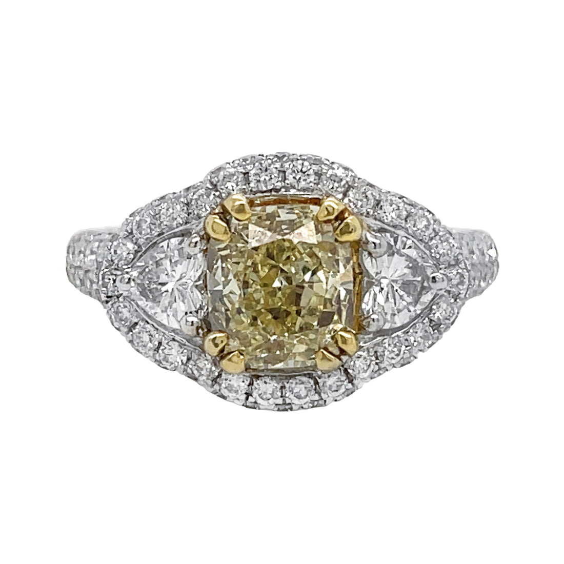 18kt White Gold GIA Certified Yellow Diamond Ring