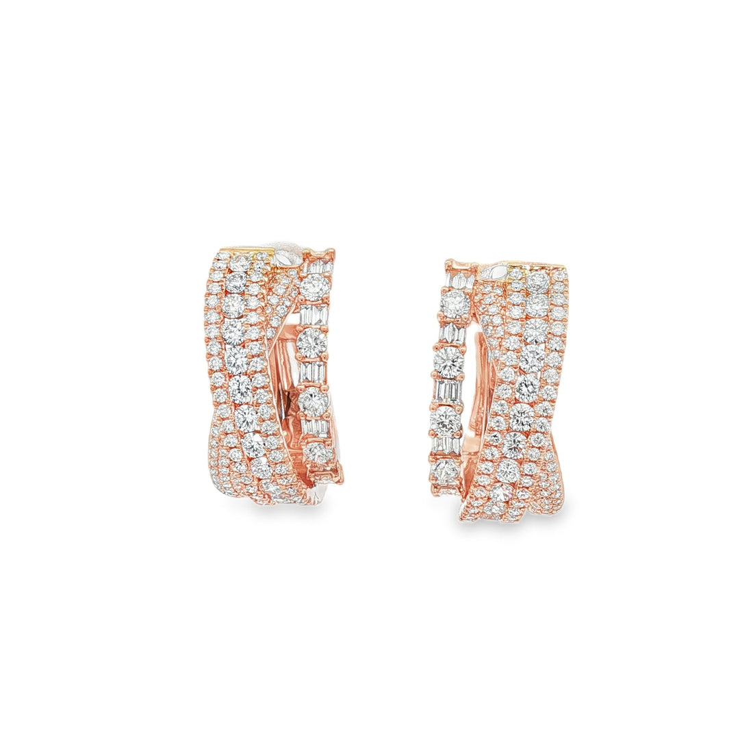 18kt Rose Gold Diamond Earrings