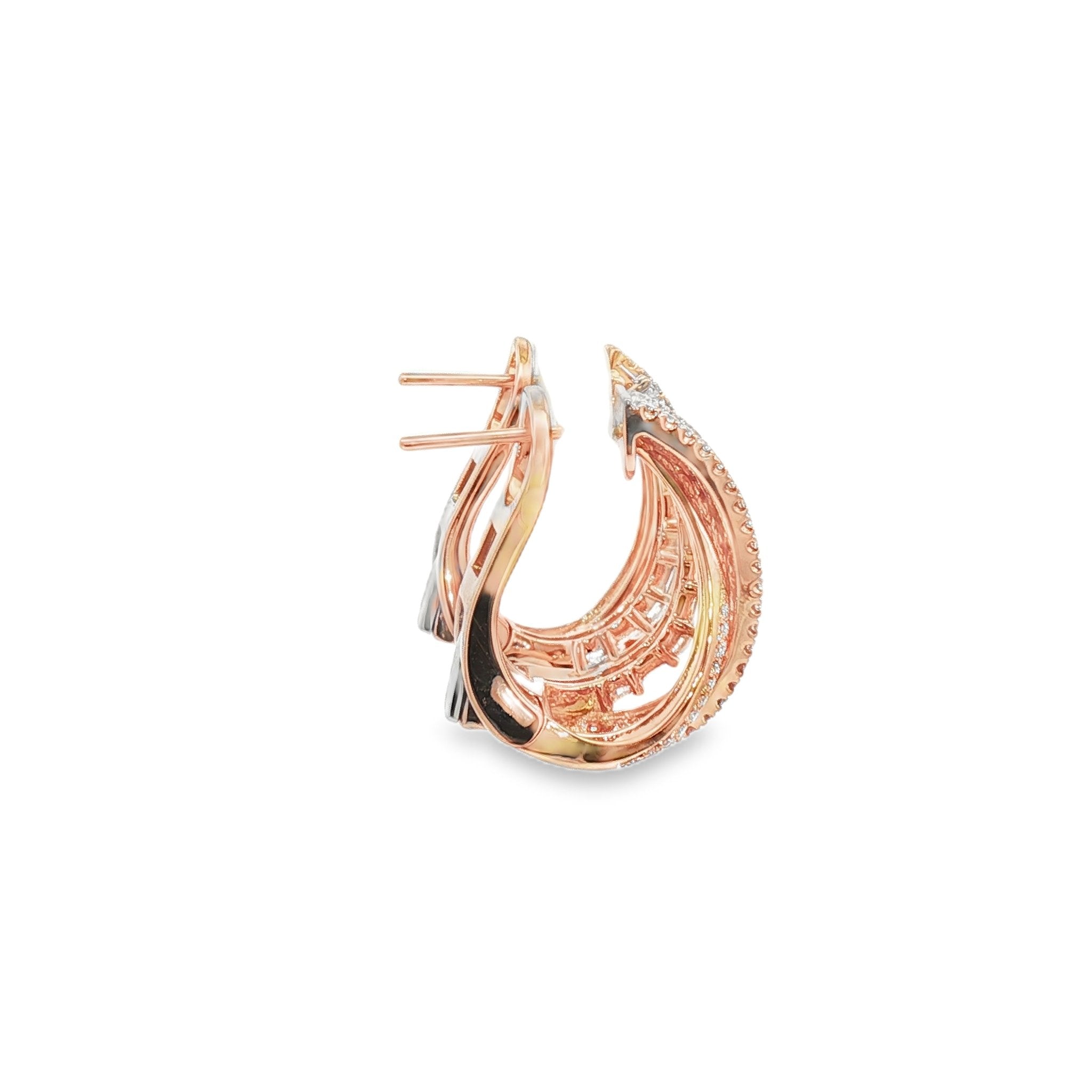 18kt Rose Gold Diamond Earrings