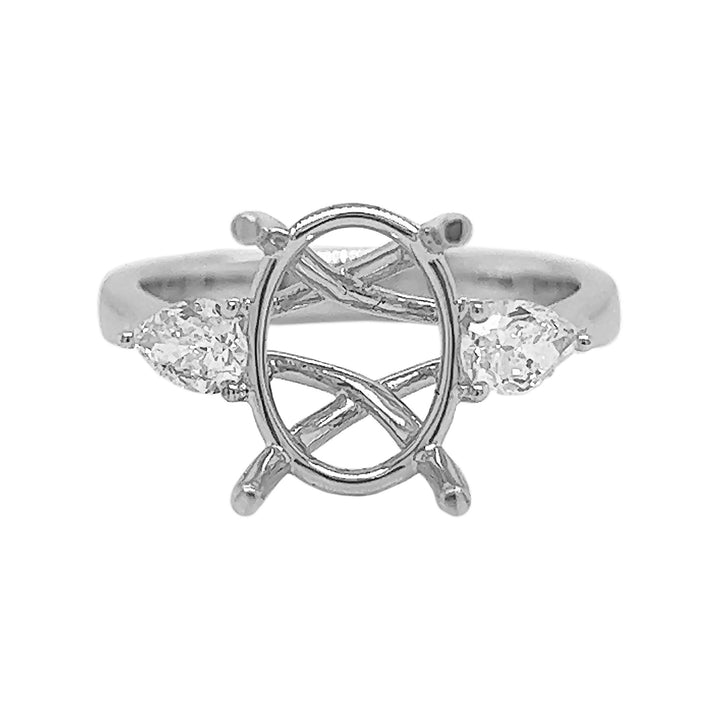 18kt White Gold Diamond Semi Mount