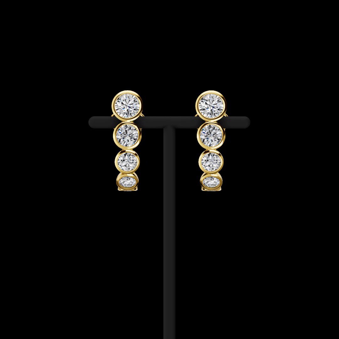 14kt Yellow Gold Lab Diamond Hoops