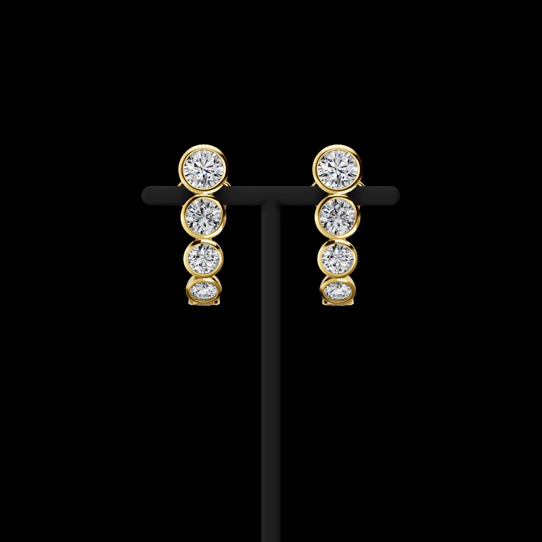 14kt Yellow Gold Lab Diamond Hoops