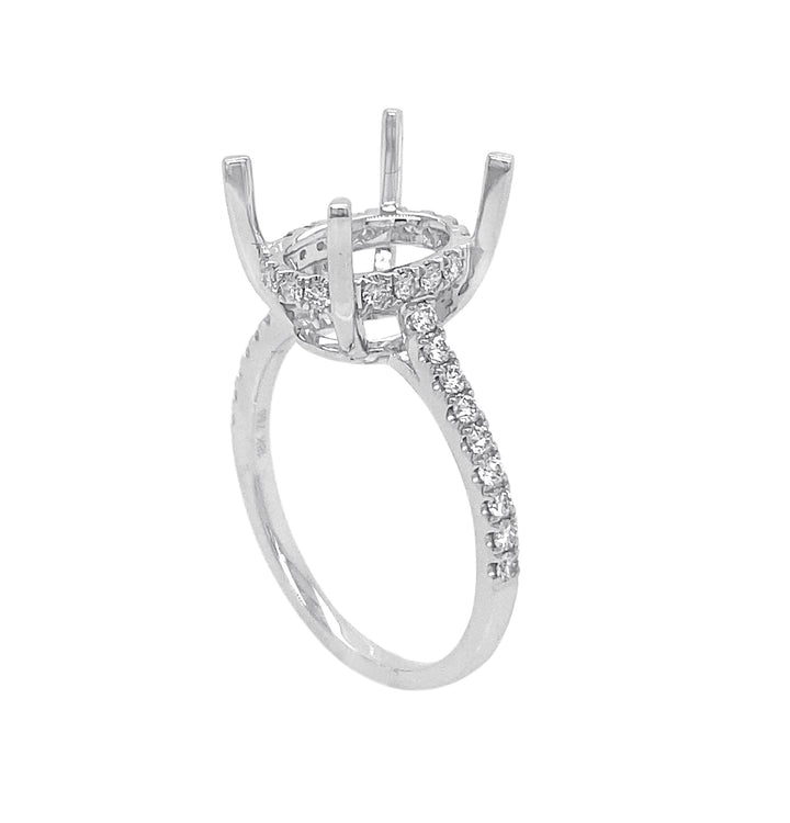 18kt White Gold Diamond Semi Mount