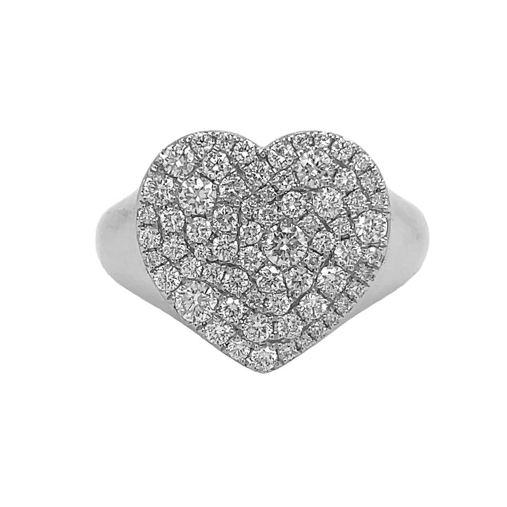 18kt White Gold Diamond Heart Shaped Ring