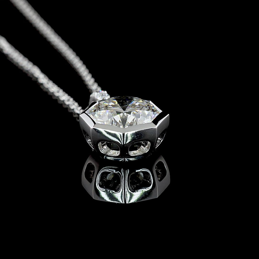 14kt White Gold GIA Certified Lab Diamond Pendant