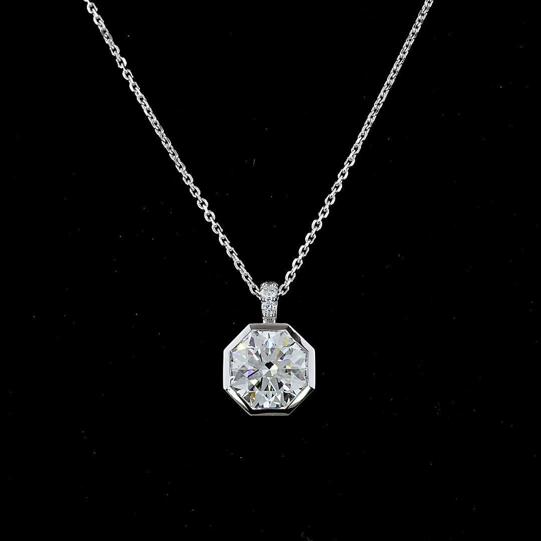 14kt White Gold GIA Certified Lab Diamond Pendant