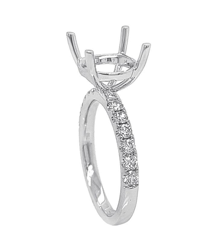 18kt White Gold Diamond Semi Mount