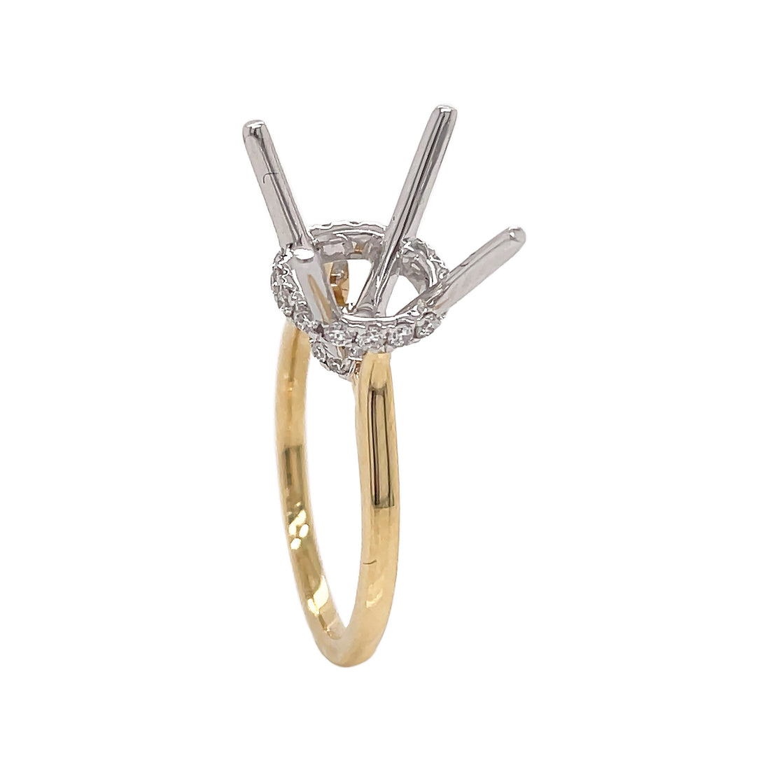 18kt Yellow And White Gold Diamond Semi Mount