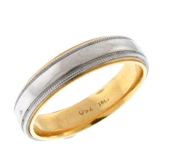 Platinum And 18kt Yellow Gold Men's Wedding Band