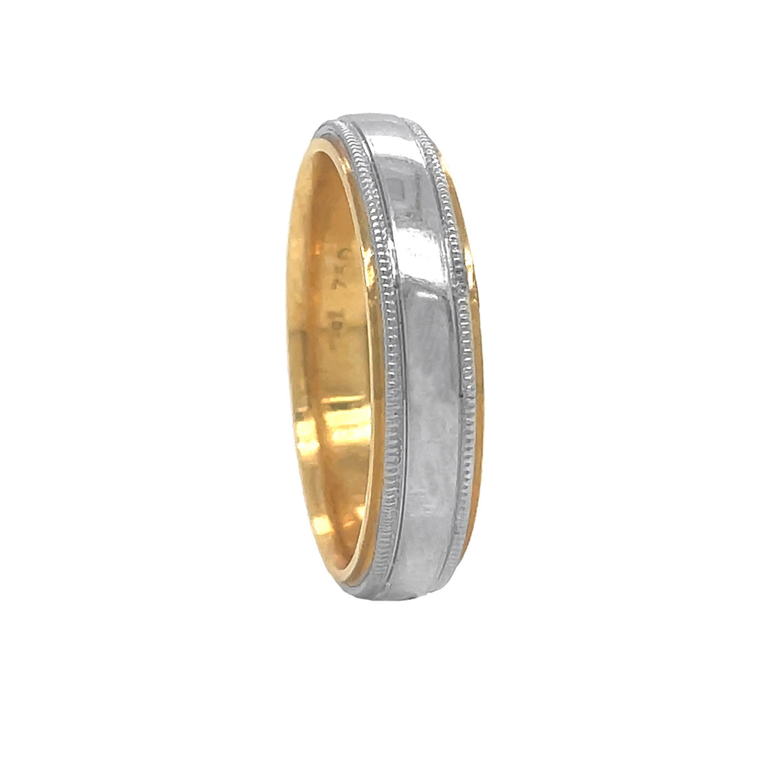 Platinum And 18kt Yellow Gold Men's Wedding Band