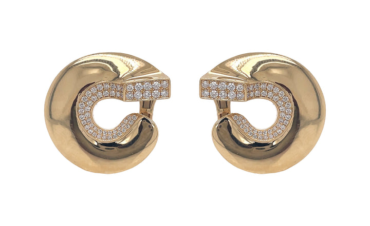 18kt Yellow Gold Diamond Earrings