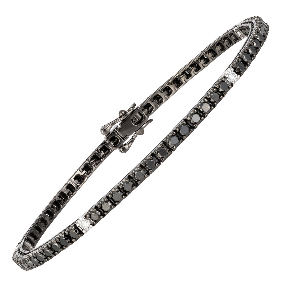 18kt Black Gold Diamond anfd Black Diamond Tennis Bracelet