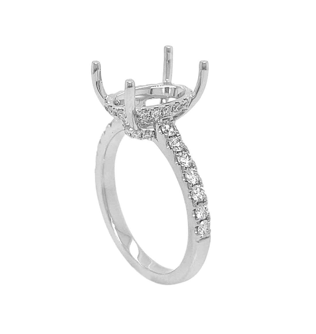 18kt White Gold Diamond Semi Mount