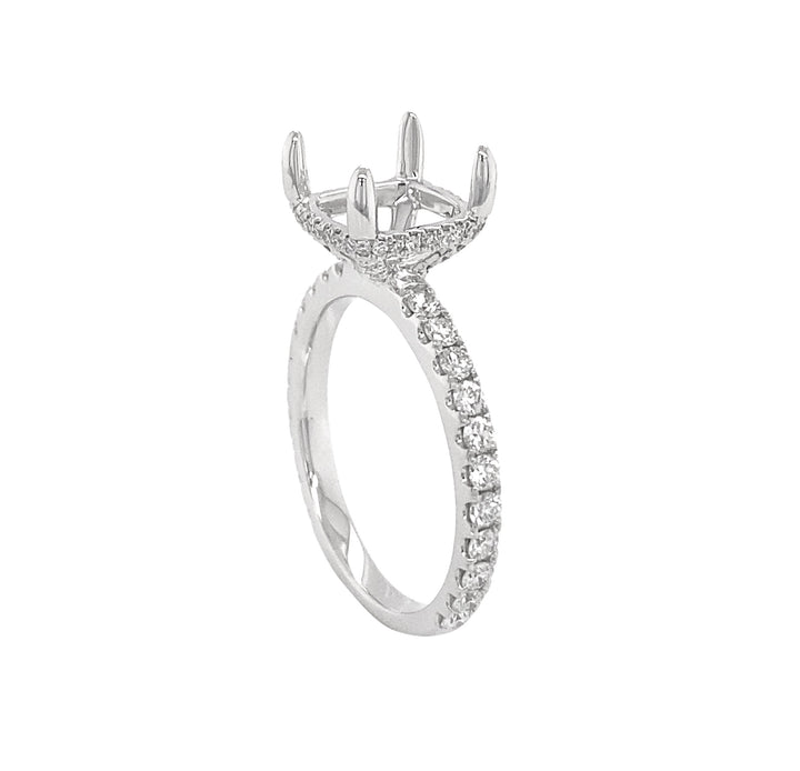 18kt White Gold Diamond Semi Mount