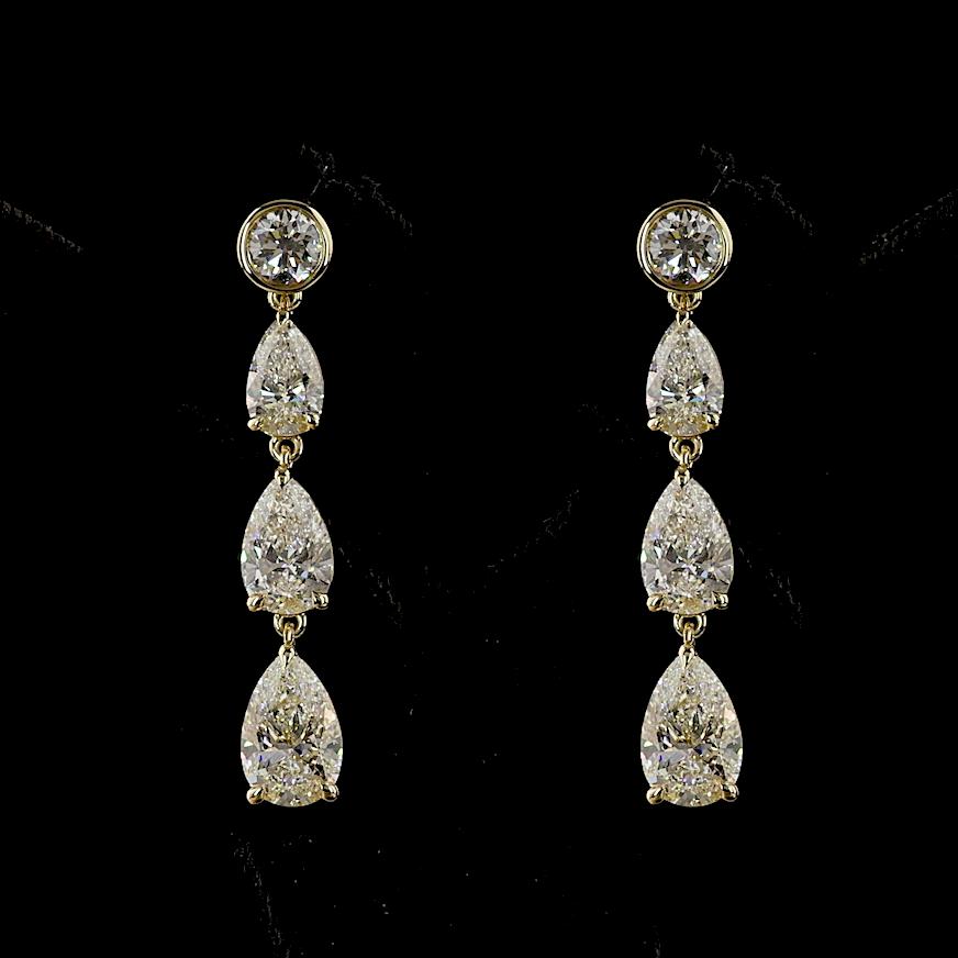 14kt Yellow Gold Lab Diamond Dangling Earrings