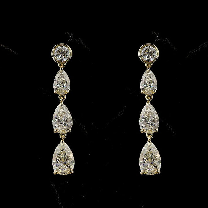 14kt Yellow Gold Lab Diamond Dangling Earrings
