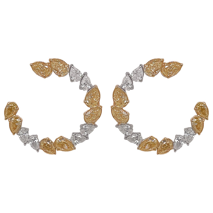 18kt White And Yellow Gold Diamond Earring