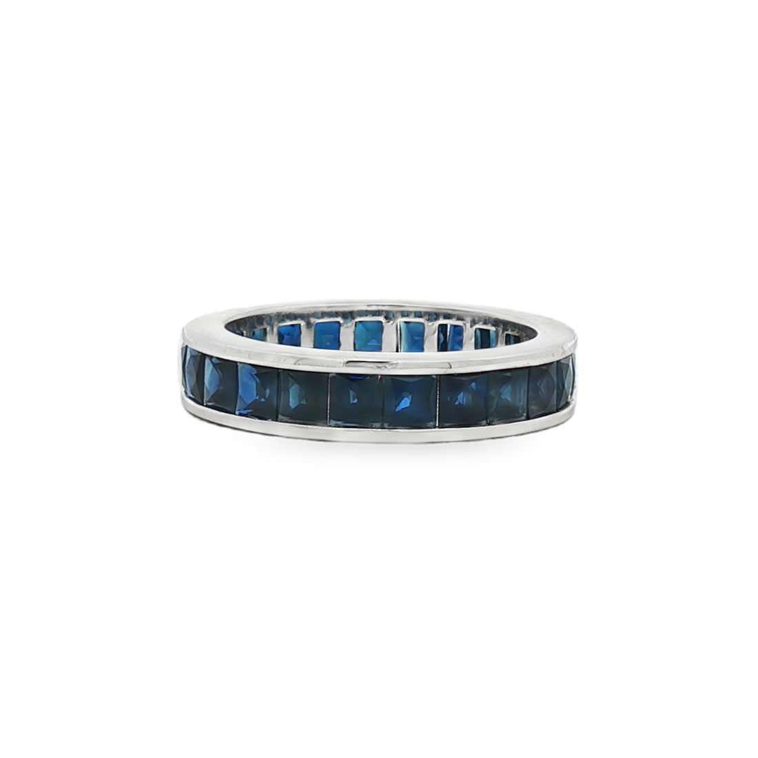 18kt White Gold Blue Sapphire Eternity Band