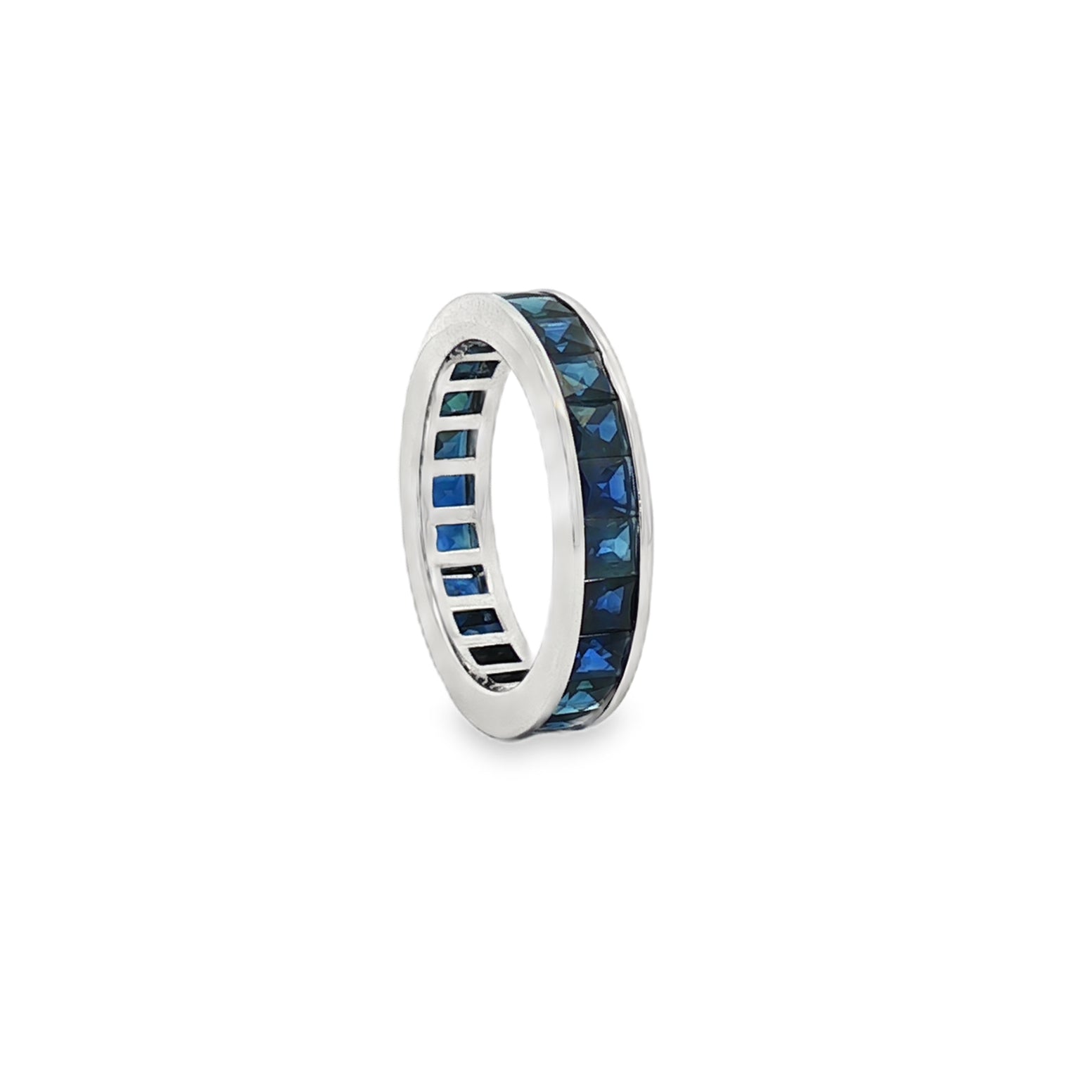 18kt White Gold Blue Sapphire Eternity Band