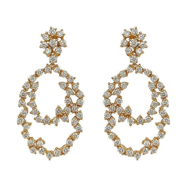 18kt Yellow Gold Diamond Earrings